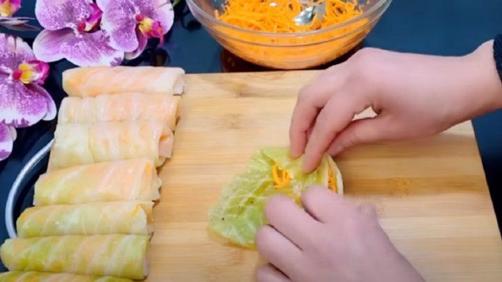 Замість квашеної капусти. Мариновані голубці з морквою і часником